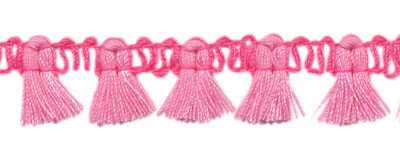 Band met kwastjes roze-lichtroze  15 mm