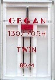 Organ tweelingnaald 80/4