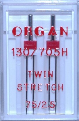 Organ 2 stretch-tweelingnaalden in één doosje 75/2.5