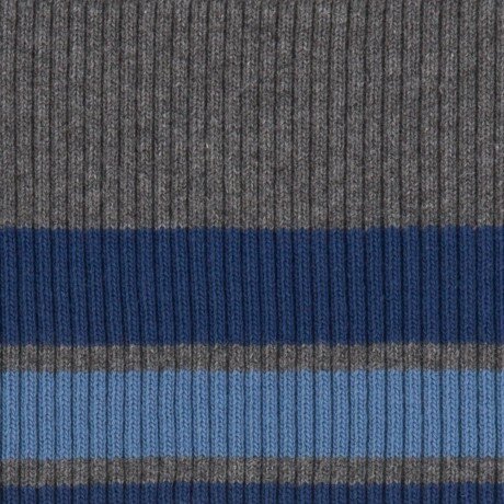 Bonnie:grijs gemeleerd met twee strepen blauw