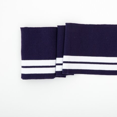 Clyde: College Cuffs donkerblauw met witte strepen