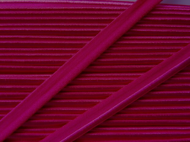 elastisch paspelband, donkerfuchsia