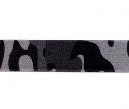 taille-elastiek 2,5 cm breed: armyprint grijs /HALVE METER (nog 4 halve meters)