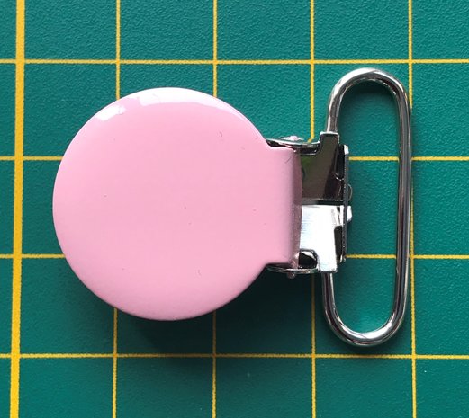 bretelclip roze rondje voor band 25 mm 