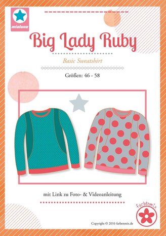 Big Lady Ruby, patroon van een shirt van MiaLuna 