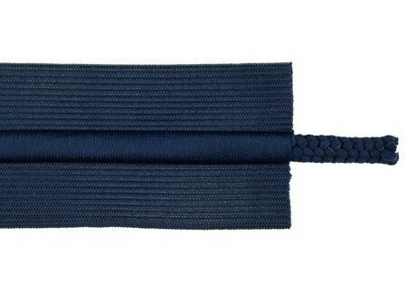 taille-elastiek 5 cm breed met koord in het midden: donkerblauw /HALVE METER