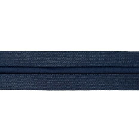 taille-elastiek 5 cm breed met koord in het midden: donkerblauw /HALVE METER