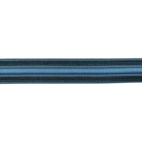 taille-elastiek 3 cm breed met koord in het midden: jeansblauw/HALVE METER