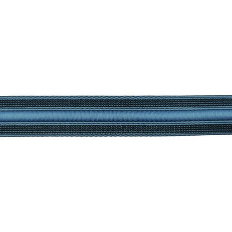 taille-elastiek 3 cm breed met koord in het midden: jeansblauw/HALVE METER