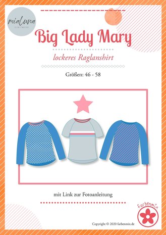 Big Lady Mary, raglanshirt met ruime hals