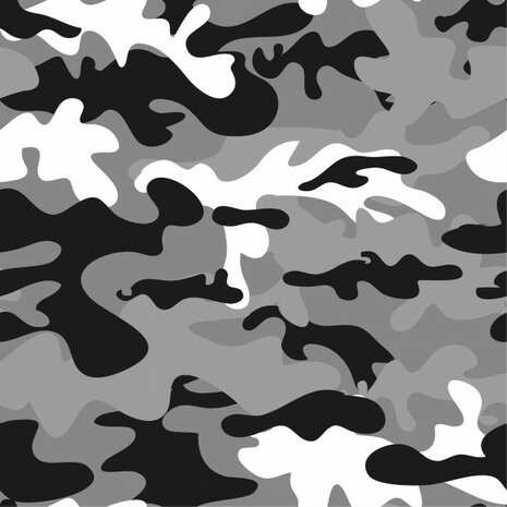 Kim: 100 % katoenen poplin camouflage grijstinten