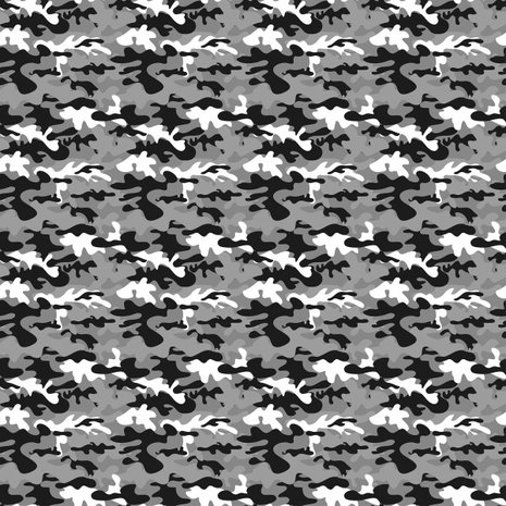 Kim: 100 % katoenen poplin camouflage grijstinten