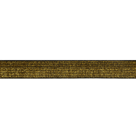 taille-elastiek 3 cm breed: goud met zwart / HALVE METER