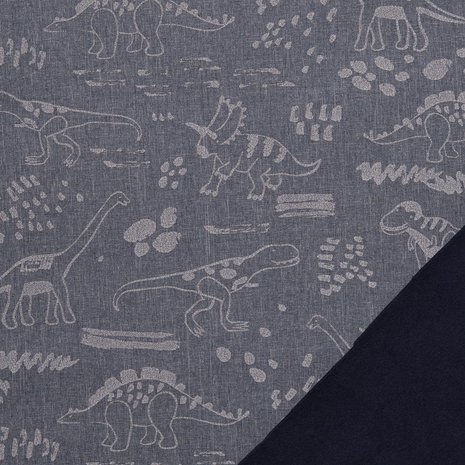  Pondero = reflecterende softshell: dino's zilver op jeansblauw van Swafing