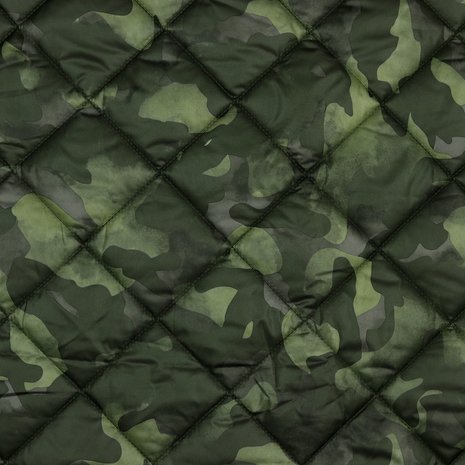 Gewatteerde doorgestikte jassenstof army