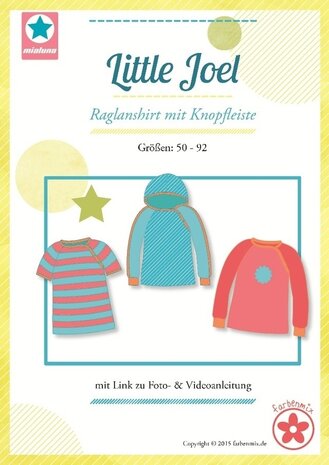 littleJOEL, raglanshirt met knoopjes in de zijnaad. Maat 50-92