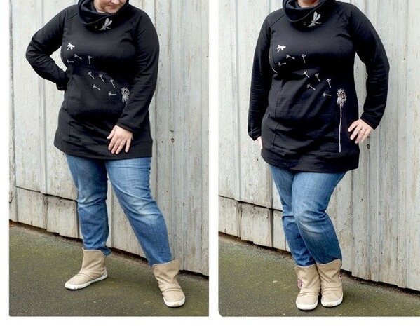 Big Lady COMET/ patroon van een hoody in de maten 44, 46, 48, 50, 52, 54, 56 