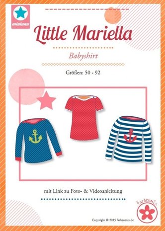 Little Mariella/ patroon van een babyshirt in de maten 50-92 