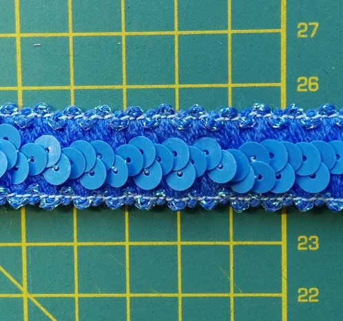 elastisch paillettenband, jeansblauw