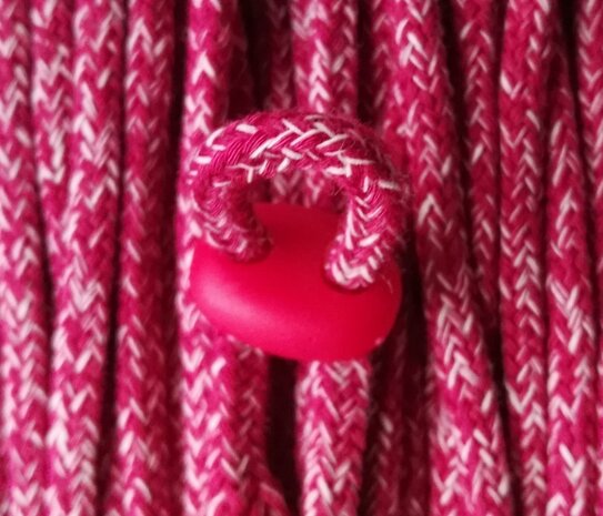 koordstopper met twee gaten voor koord tot maximaal 5 mm, fuchsia