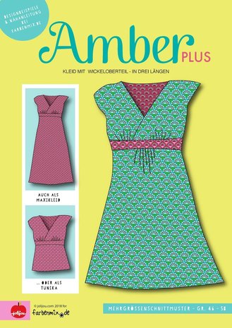 Amber plus: patroon van een overslagjurk naar een ontwerp van Joliyou 