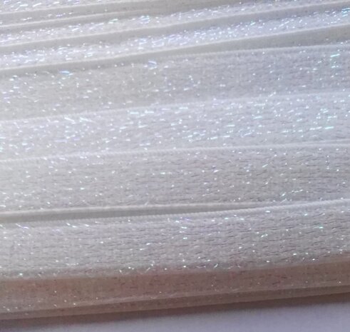 gebroken wit elastiek met glitterdraad