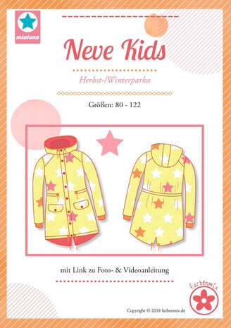 NEVE Kids, een parka voor herfst en winter maat 80 t/m 122