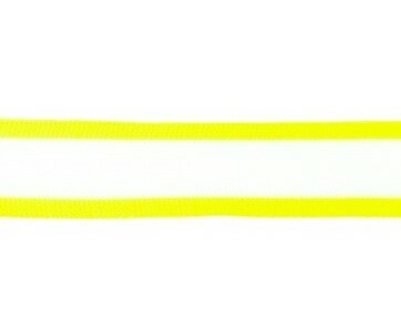 broekstreep band 2,5 cm breed: wit met neongeel