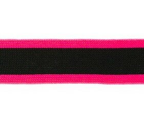 broekstreep band 2,5 cm breed: zwart met neonfuchsia