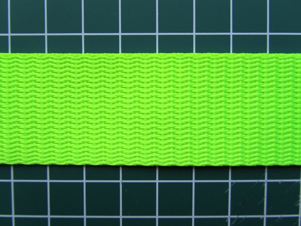  tassenband 3 !!! cm breed, neon geel/groen