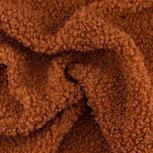 Rekbare teddy, korte krulletjesfleece terra Rekbare teddy, korte krulletjesfleece terra