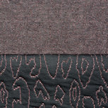 Leo twist: doubleface tricot: roségoude print doorgestikt op antraciet Leo twist: doubleface tricot: roségoude print doorgestikt op antraciet