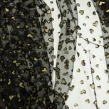 Tule Flock Glitter hartjes zwart Tule Flock Glitter hartjes zwart
