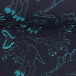 Jesse, donkerblauwe tricot met turquoise dino's Jesse, donkerblauwe tricot met turquoise dino's