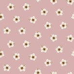 biologische katoenen tricot: bloemetjes op roze biologische katoenen tricot: bloemetjes op roze