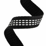 stevig tassenband 2 cm breed, zwart met drie reflecterende strepen stevig tassenband 2 cm breed, zwart met drie reflecterende strepen
