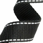 tassenband 2,5 cm breed, zwart met twee reflectiestrepen tassenband 2,5 cm breed, zwart met twee reflectiestrepen
