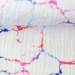 Thea: hydrofiel met abstracte tekening in regenboogkleuren Thea: hydrofiel met abstracte tekening in regenboogkleuren