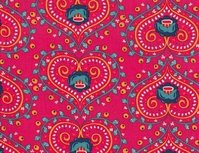 Geplastificeerde katoen voor o.a.jassen! Fuchsia met hartjes met PU-laag Geplastificeerde katoen voor o.a.jassen! Fuchsia met hartjes met PU-laag