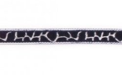 fluweelband donkerblauw met zilver in girafprint fluweelband donkerblauw met zilver in girafprint
