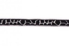 fluweelband zwart met zilver in girafprint fluweelband zwart met zilver in girafprint