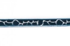 fluweelband donkergroen met zilver in girafprint fluweelband donkergroen met zilver in girafprint