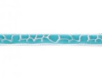 fluweelband turquoise met zilver in girafprint fluweelband turquoise met zilver in girafprint