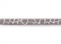 fluweelband grijs met zilver in girafprint fluweelband grijs met zilver in girafprint