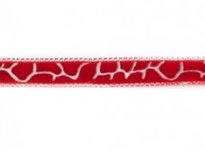 fluweelband rood met zilver in girafprint fluweelband rood met zilver in girafprint