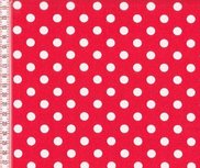 Verena: mooi warm rood met witte noppen Verena: mooi warm rood met witte noppen
