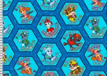 Paw Patrol, tricot met de bekende hondjes in honingraadpatroon Paw Patrol, tricot met de bekende hondjes in honingraadpatroon