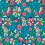 coupon 140 cm : Butter Bloom poplin van Jolijou, turquoise coupon 140 cm : Butter Bloom poplin van Jolijou, turquoise