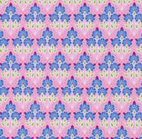 Flora: tricot kleine blauwe bloemetjes op roze naar een ontwerp van Jolijou Flora: tricot kleine blauwe bloemetjes op roze naar een ontwerp van Jolijou