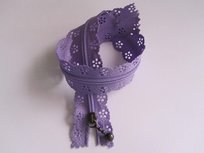 rits met kanten rand 30 cm, lila rits met kanten rand 30 cm, lila